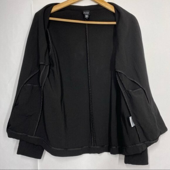 Eileen Fisher Black Jacket‎ Blazer Open Front Size Small - Picture 3 of 7